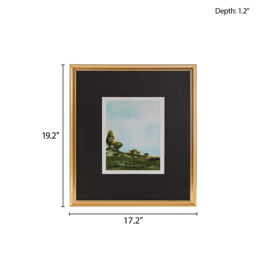 Across The Plains Gold Framed Abstract Landscape Canvas Art