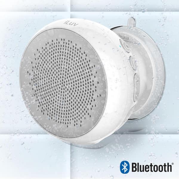 iLuv 4 in. Water Resistant Bluetooth Shower Speaker with Hands-Free Phone Capabilities