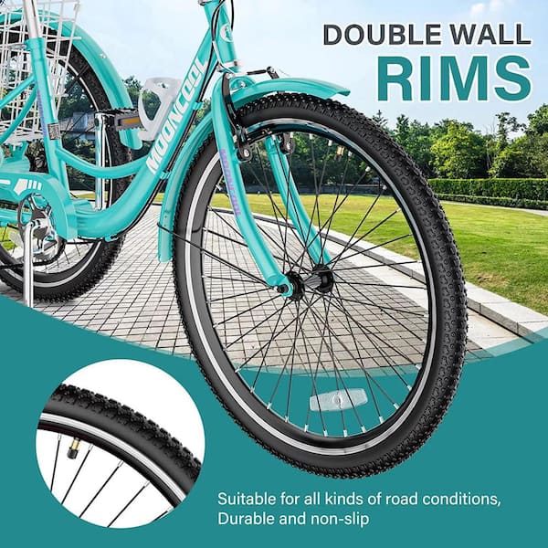 MOONCOOL 20 in. Adult Tricycle 3-Wheel Trike Low Stand-Over Frame
