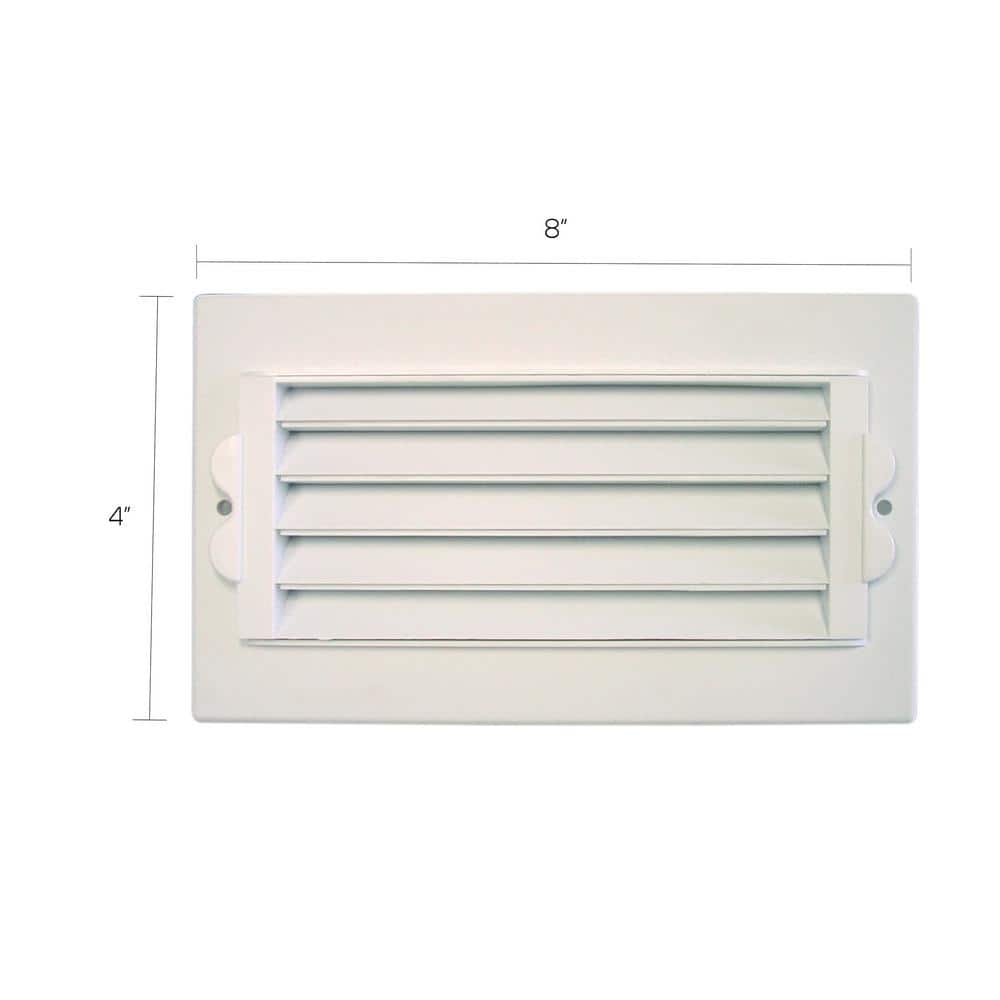 Deflect-O 4 x 8 Inch White Plastic Ceiling Register