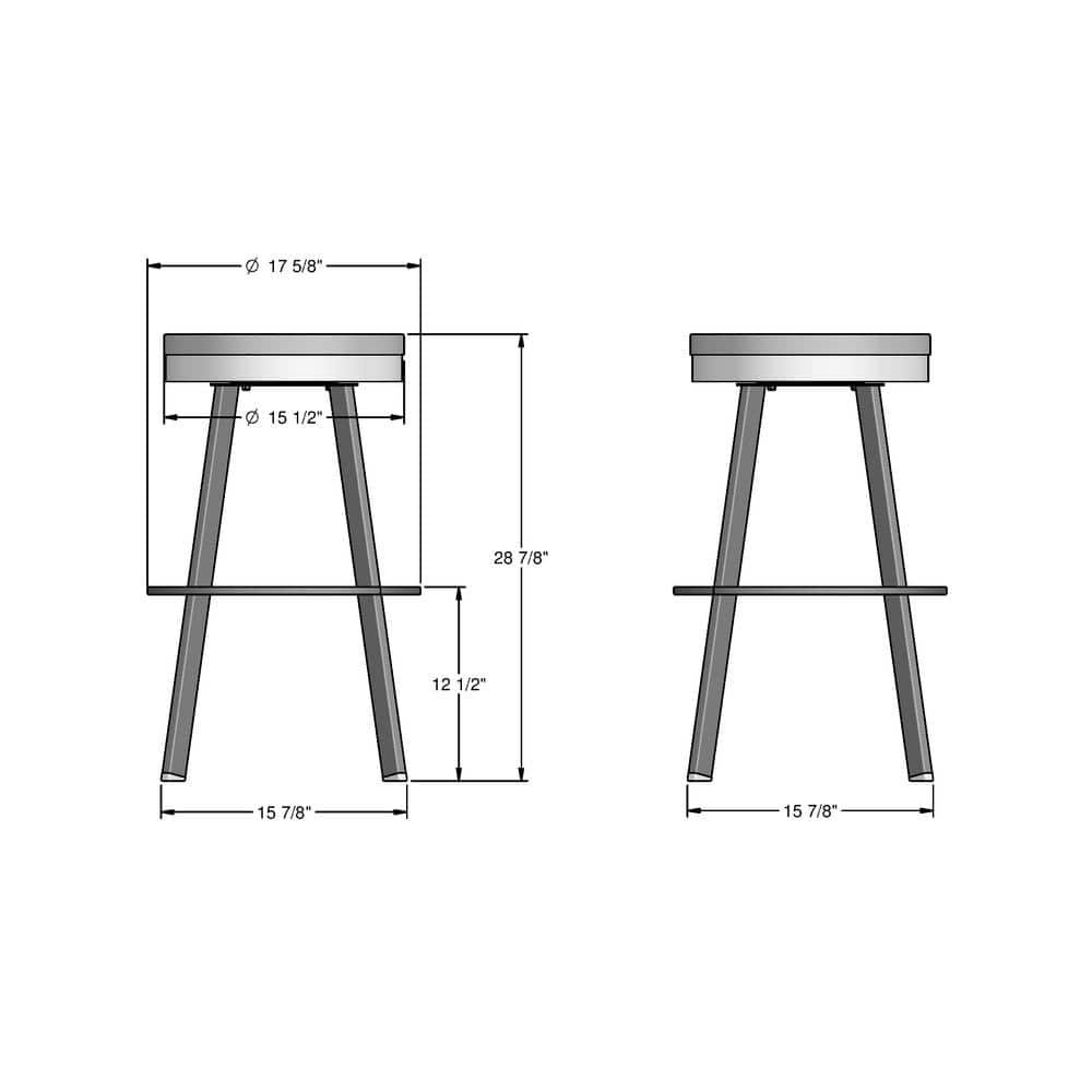 Beige Distressed Birch & Black Metal 33" Swivel Bar Stool