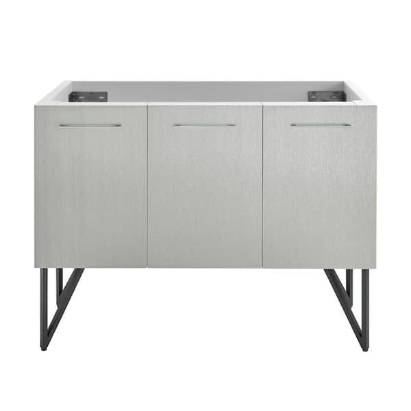 Swiss Madison Annecy 23.15 in. W x 48.8 in D x 8.4 in. H Bath Vanity Cabinet without Top in Grey Brushed