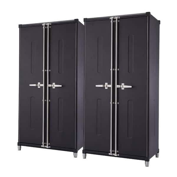 TRINITY PRO 36 in. W x 75.7 in. H x 24 in. D 18-Gauge Steel Garage Cabinet Locker in Black