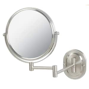 7X Wall Mount Makeup Mirror in Nickel
