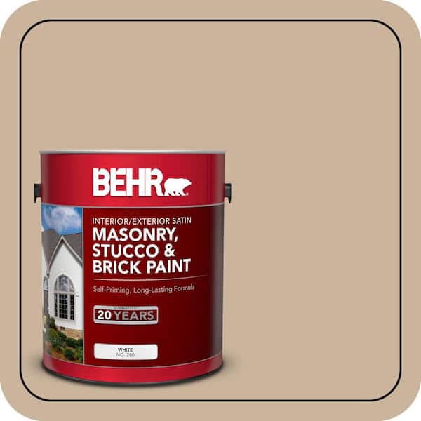 5 gal. #PPU4-07 Mushroom Bisque Satin Interior/Exterior Masonry, Stucco and Brick Paint