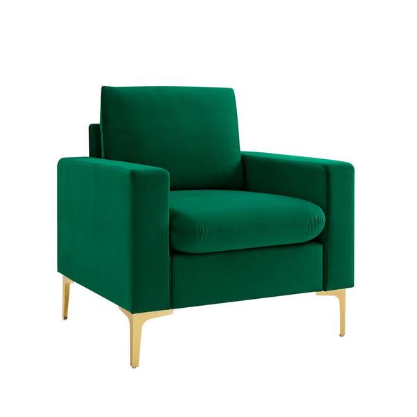 Furniture of America Alton Green Velvet Arm Chair