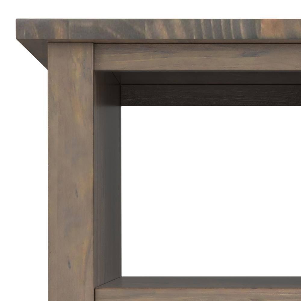 Ela Smoky Brown Solid Wood Narrow End Table with Storage