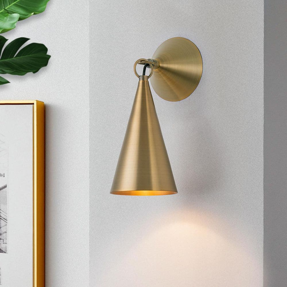 4.72 in. 1-Light Retro Bronze Wall Sconce Interior Vanity Light with Metal Cone Shade for Bathroom, Entryway price history on PriceWatchPro