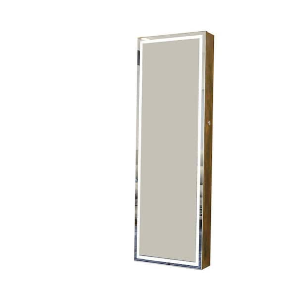 Unbranded Fashion Standard Antique Gray High-Quality MDF with PVC Surface Jewelry Box with LED Lights and Real Glass Mirror