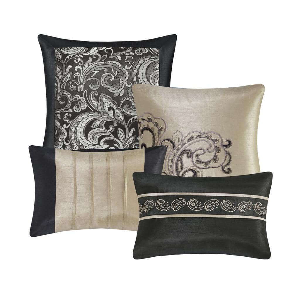 Brystol Queen Black Microfiber 24-Piece Bedding Set