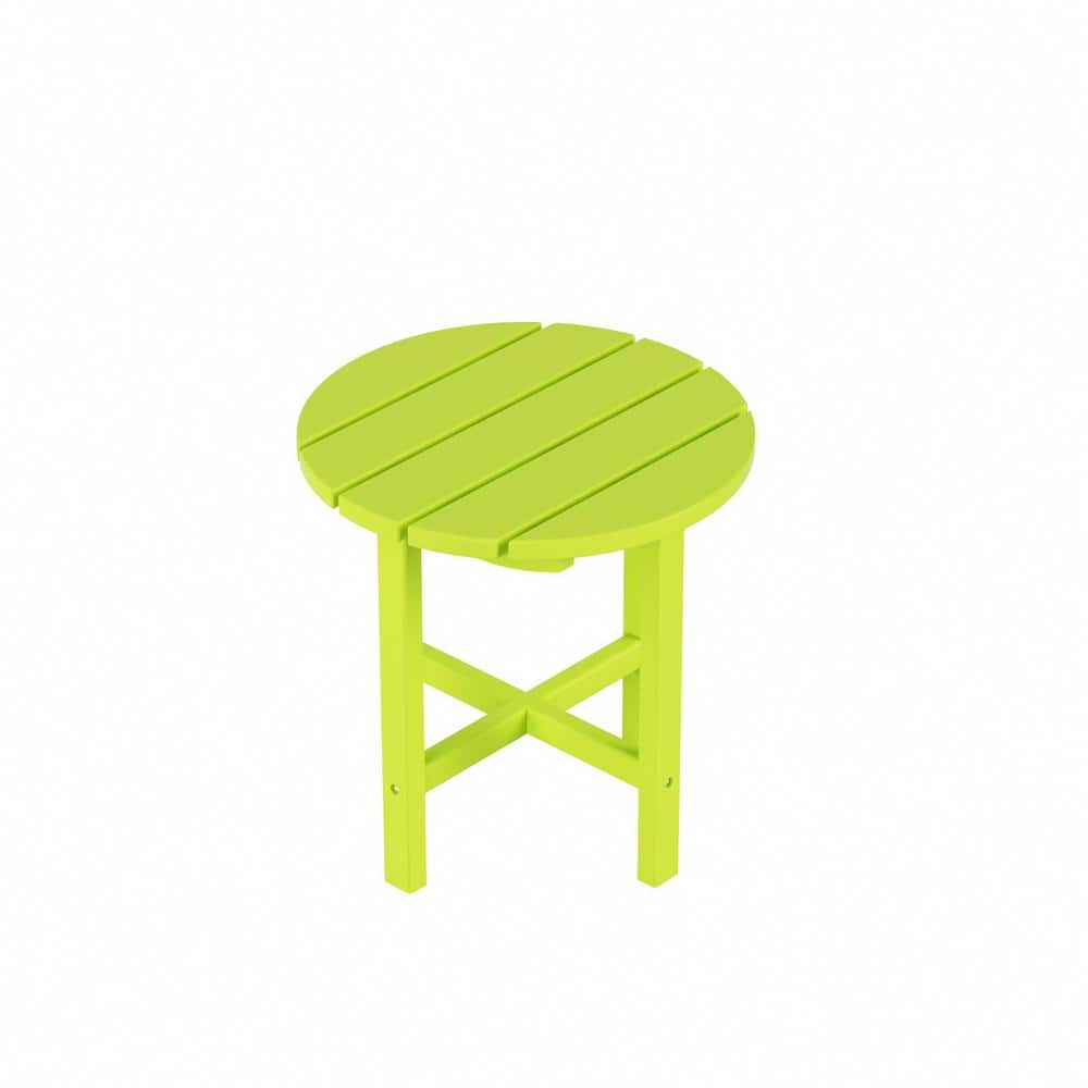 Lime Green 18" Round Recycled Plastic Side Table