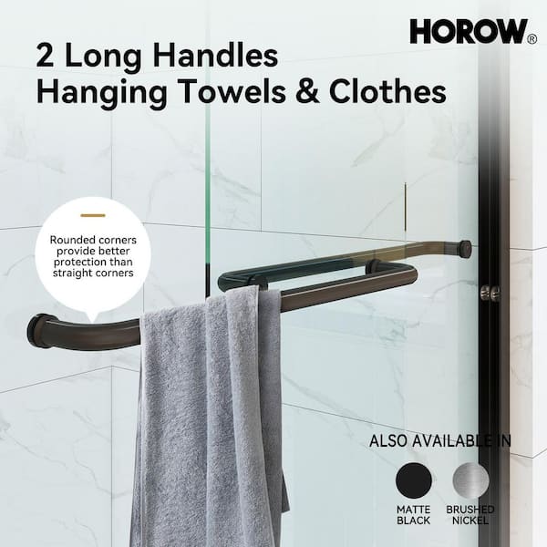 60 in. L x 32 in. W x 76 in. H Alcove Shower Kit with Sliding Semi Frameless Shower Door and Shower Pan