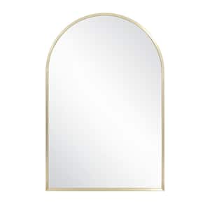 Maeve 20 in. W x 30 in. H Medium Rectangular Arched Framed Decorative Wall Mount Bathroom Vanity Mirror in Brushed Gold
