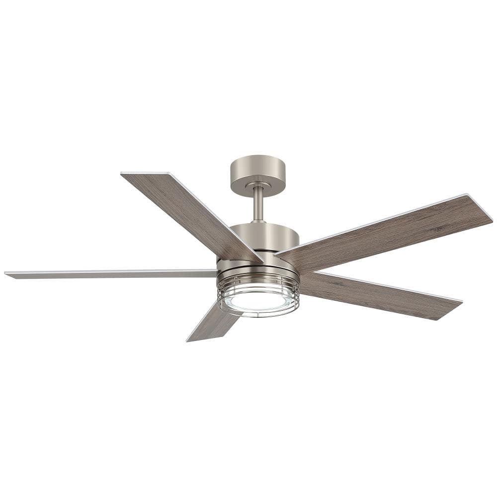 52 in. Integrated LED Indoor Wood Grain Blades Ceiling Fan with Light Kit and Remote Control price history on PriceWatchPro