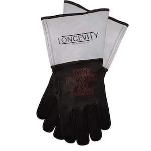 Welding Armor Medium Black and Gray Leather TIG Welding Gloves