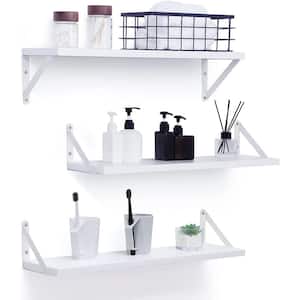 24 in. W x 6.7 in. D White Floating Shelves Decorative Wall Shelf, Set of 3