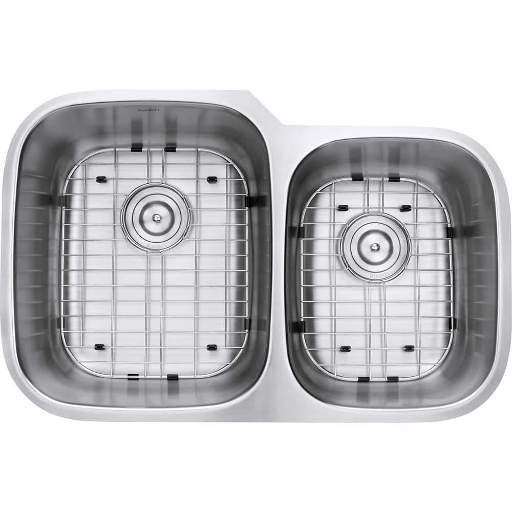 Ruvati 32-inch Satin Finish Double Bowl Stainless Steel Undermount Kitchen Sink