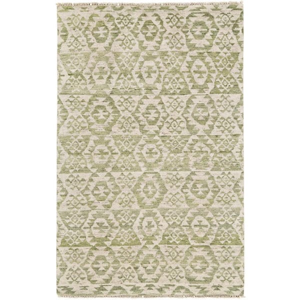 8 x 12 Green, Ivory Abstract Area Rug