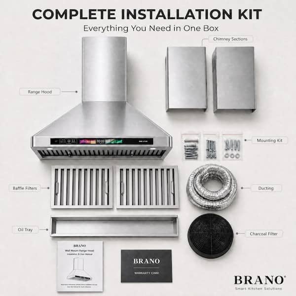 30 in. 900 CFM Convertible Wall Mount Range Hood in Stainless Steel 4 Speed Exhaust Fan and Voice/Gesture/Touch Control