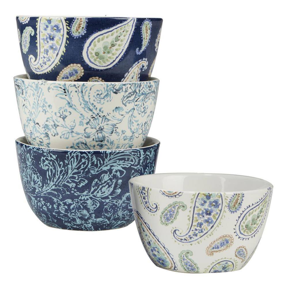 Certified International Urban Farmhouse Ice Cream Bowls Set Blue, Off