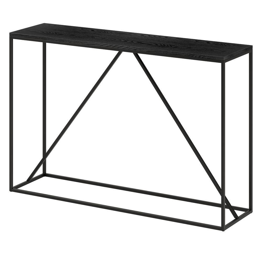 Nia Blackened Bronze & Black Grain 45" Console Table with Metal Frame
