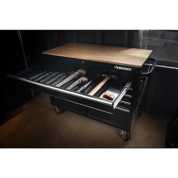 Husky 46 in. W x 24 in. D Standard Duty 9-Drawer Mobile Workbench