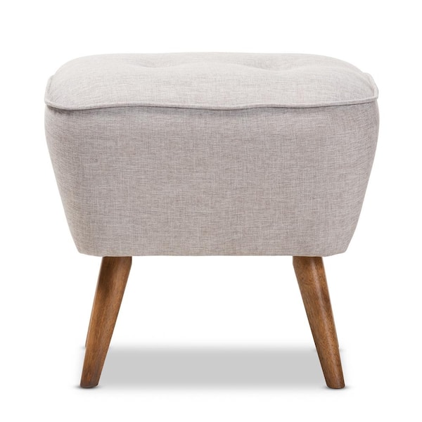 Baxton Studio Petronelle Greyish Beige Foot Rest