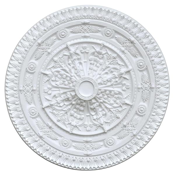 AFD 38.00 in. x 2.00 in. x 38.00 in. Classic White Round Polysterene Ceiling Medallion