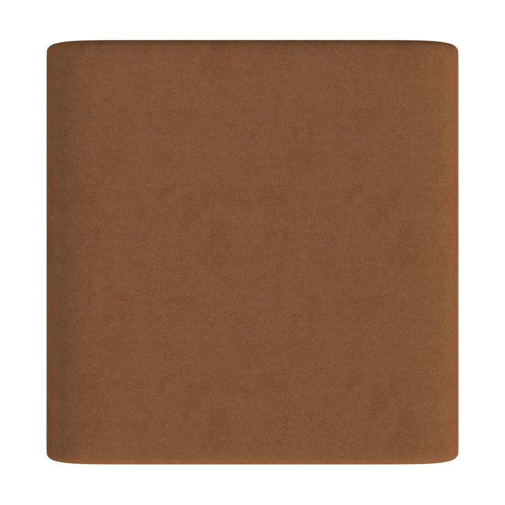 Rust Velvet Arch Ottoman with Cushioned Top