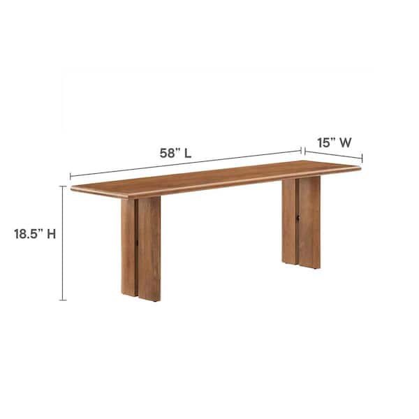 MODWAY Amistad in Walnut Wood Dining Bench 58 in. EEI-6344-WAL
