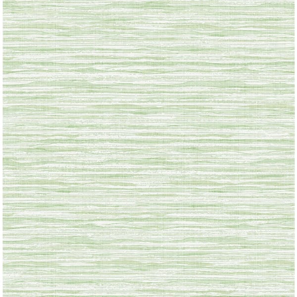 Seabrook Designs Soft Green Skye Wave Stringcloth Paper Unpasted Wallpaper Roll 56 sq. ft.