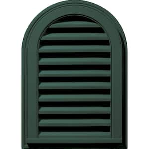 14 in. x 22 in. Round Top Plastic Built-in Screen Gable Louver Vent #028 Forest Green