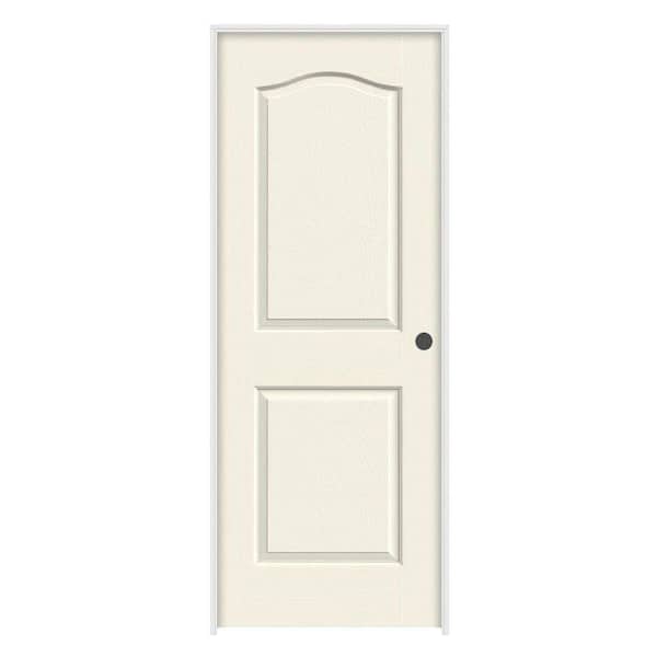 JELD-WEN 36 in. x 80 in. Camden Vanilla Painted Left-Hand Textured Solid Core Molded Composite MDF Single Prehung Interior Door