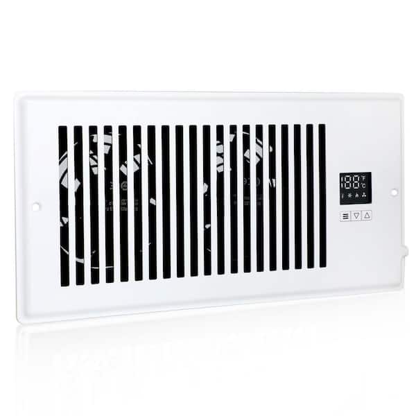 Aoibox 10 in. Register Booster Fan w/Thermostat, 10 Speed High Velocity Ventilation Fan, White