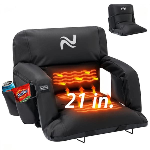 ABORON 21 in. Heated Stadium Seats Bleacher Chair with Back and