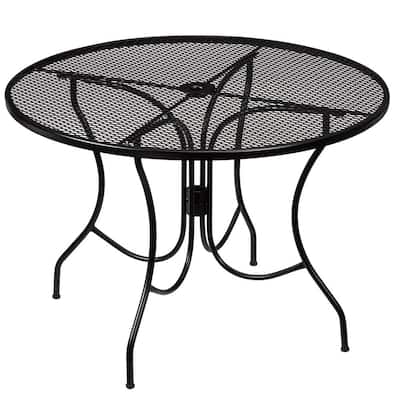Metal Hampton Bay Patio Tables Furniture The Home Depot - Black Iron Patio Set
