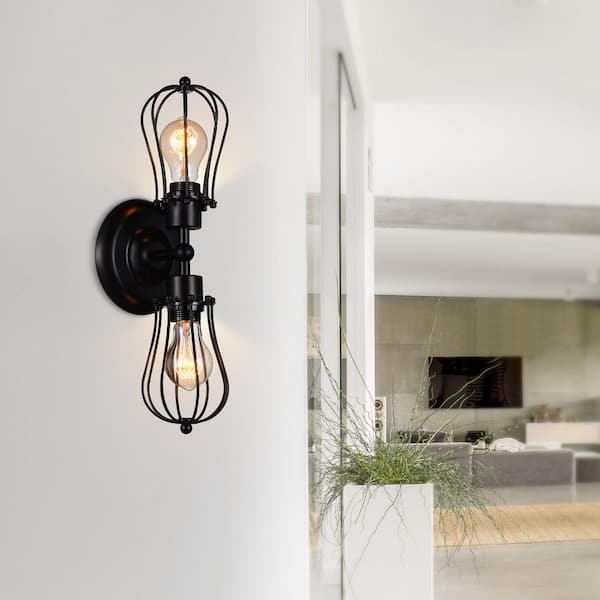 Tomaso 2 Light Wall Sconce With Black Finish