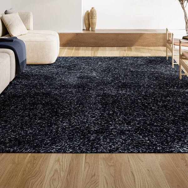 JONATHAN Y Mercer Shag Plush Denim Blue 3 ft. x 5 ft. Area Rug