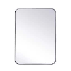 Anky 22 in. W x 30 in. H Rectangle Aluminum Alloy Wall Mirror Horizontal and Vertical Bathroom Vanity Mirror in Silver