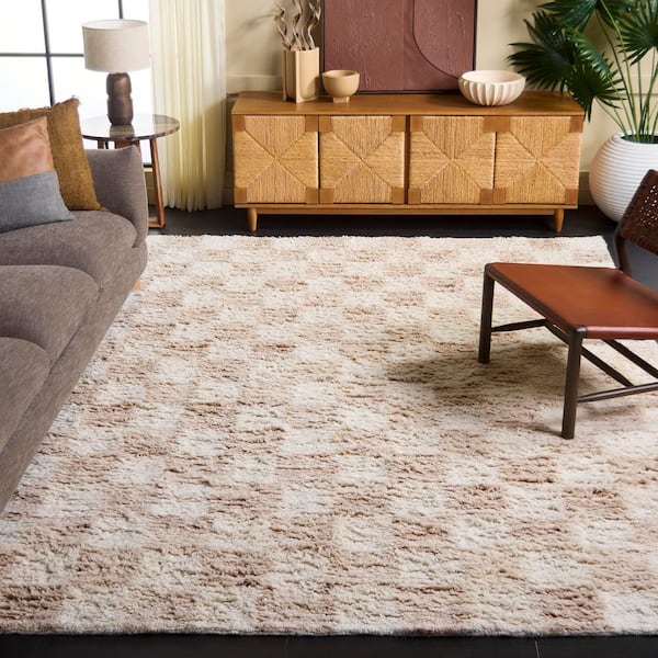 Vermont 8 ft. x 10 ft. Beige/Ivory Modern Checkered Area Rug