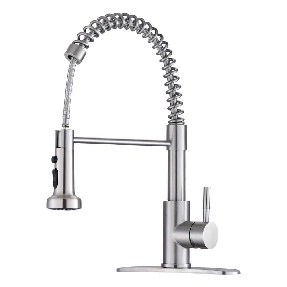 Logmey Single Handle 3-Sprayer Pull Out Kitchen Sink Faucet with ...