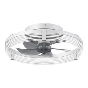 11.02 in. Indoor Low Profile Modern Style White Recessed Ceiling Fan Light with LED App and Remote Control