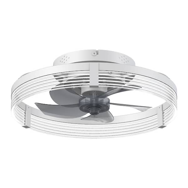 Tivleed 11.02 in. Indoor Low Profile Modern Style White Recessed Ceiling Fan Light with LED App and Remote Control