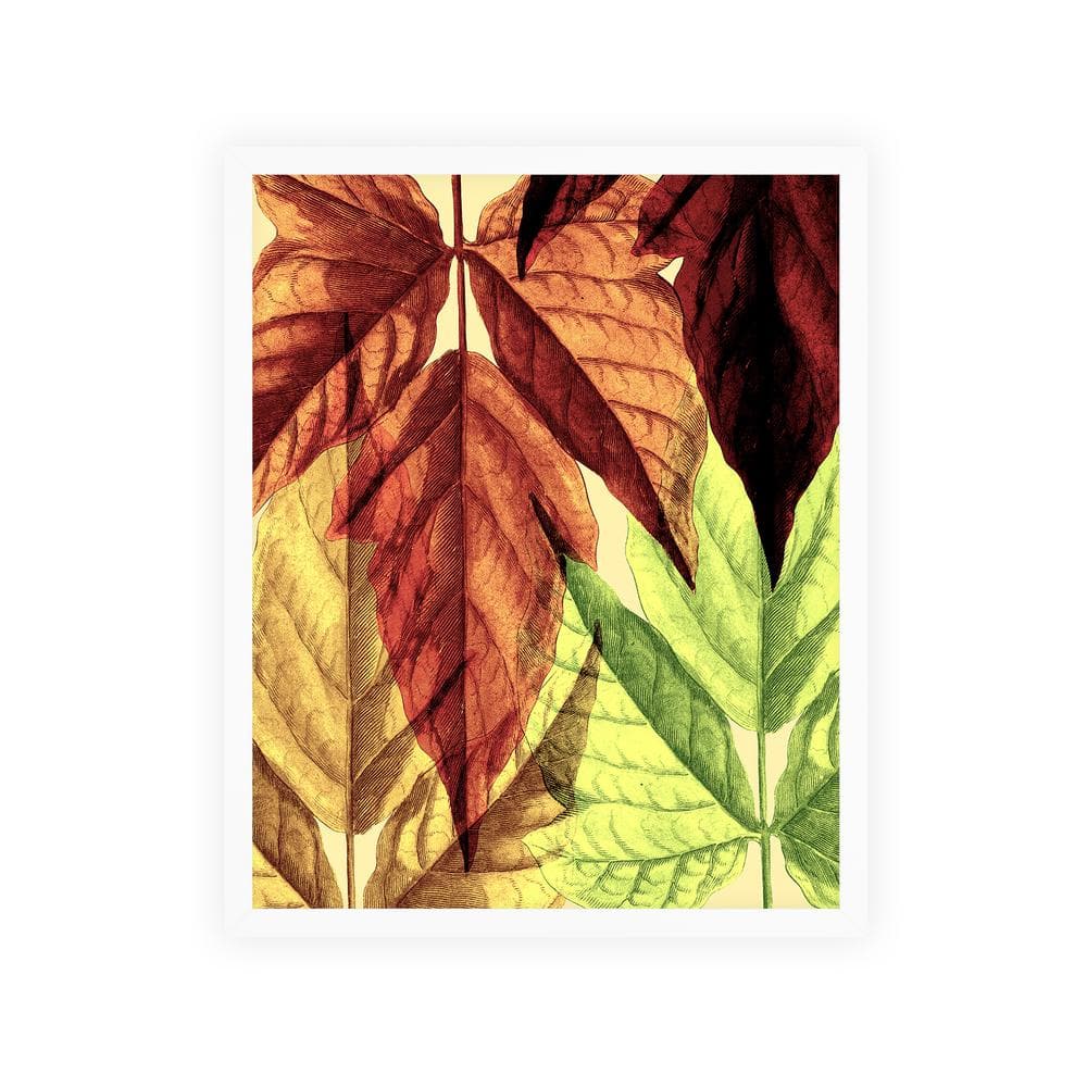 Modern Leaves Framed Nature Art Print 42 in. x 34 in.