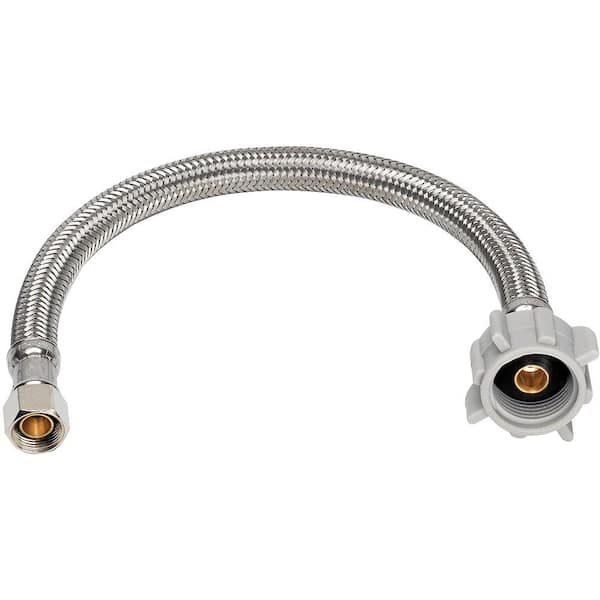 HOMEWERKS Universal x 7/8 in. BC x 12 in. Braided Stainless Steel Toilet Supply Line