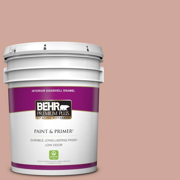 BEHR PREMIUM PLUS 5 gal. #PPU2-08 Pink Ginger Eggshell Enamel Low Odor Interior Paint & Primer
