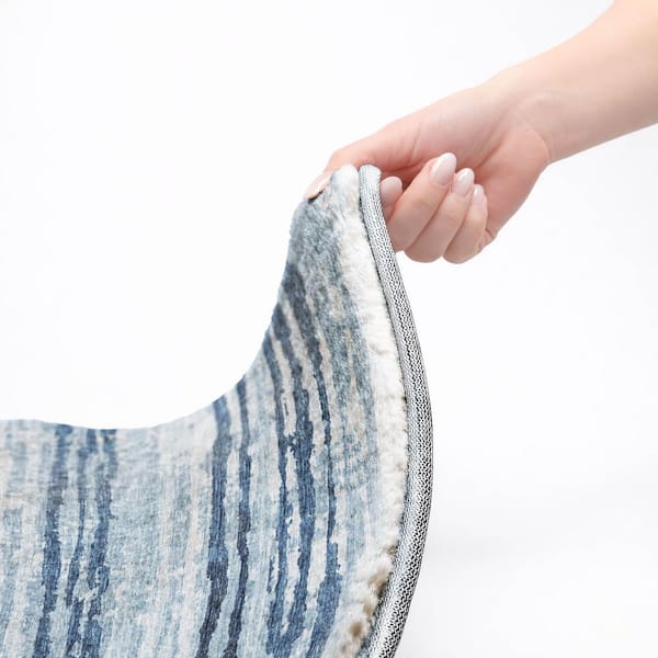 Dream Shag Premium Machine Washable Abstract ADS75 Blue 5 ft. x 7 ft. 6 in. Area Rug