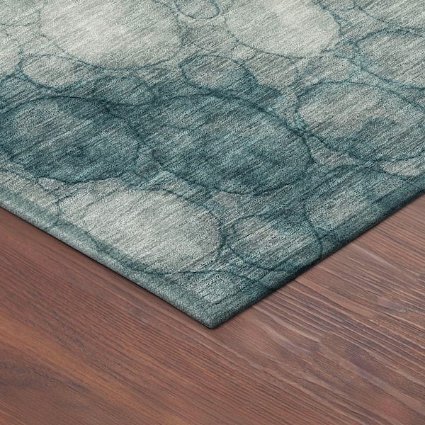 Chantille Machine Washable Indoor/Outdoor Abstract ACN2424 Turquoise 2 ft. x 3 ft. Accent Rug