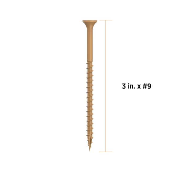 3 in. #9 Tan Star Drive Exterior Bugle Head Wood Deck Screws (1750-Count)