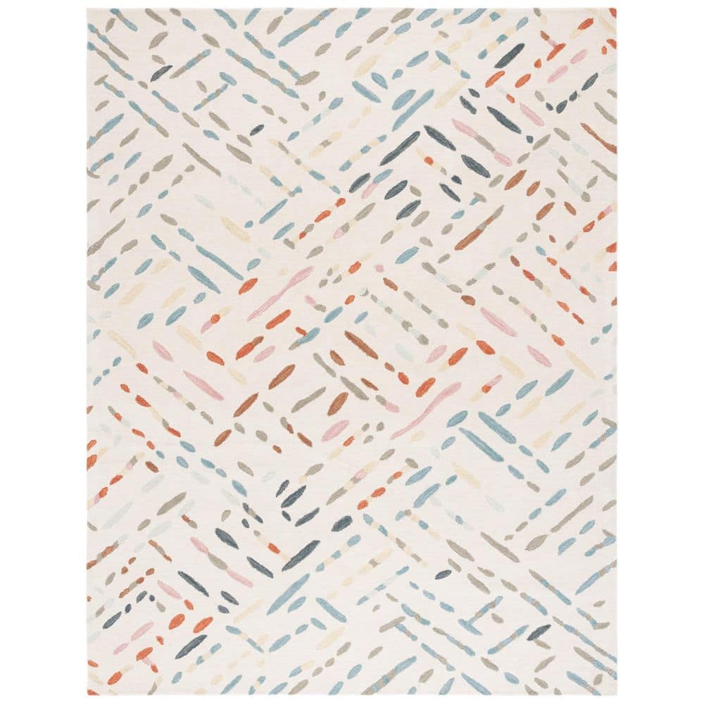 Metro 9 ft. x 12 ft. Ivory/Blue Geometric Maze Area Rug price history on PriceWatchPro
